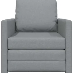 vidaXL Slaapbank inklapbaar met kussen - Lichtgrijs stof - 74x77x81 cm