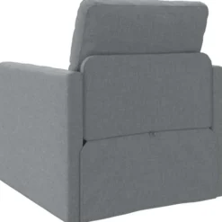 vidaXL Slaapbank inklapbaar met kussen - Lichtgrijs stof - 74x77x81 cm