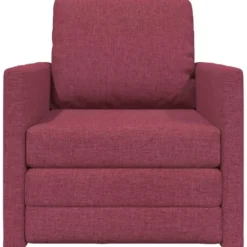 vidaXL Slaapbank inklapbaar met kussen - Wijnrood stof - 74x77x81 cm