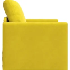 vidaXL Slaapbank inklapbaar met kussen - Donkergeel fluweel - 74x77x81 cm