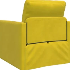 vidaXL Slaapbank inklapbaar met kussen - Donkergeel fluweel - 74x77x81 cm