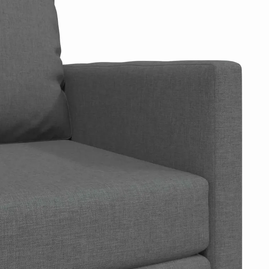 vidaXL Slaapbank inklapbaar met kussen - Donkergrijs stof - 74x77x81 cm