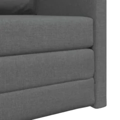 vidaXL Slaapbank inklapbaar met kussen - Donkergrijs stof - 74x77x81 cm