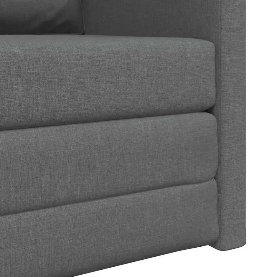 vidaXL Slaapbank inklapbaar met kussen - Donkergrijs stof - 74x77x81 cm