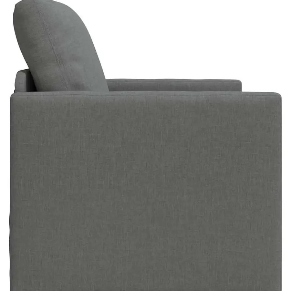 vidaXL Slaapbank inklapbaar met kussen - Donkergrijs stof - 74x77x81 cm