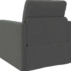 vidaXL Slaapbank inklapbaar met kussen - Donkergrijs stof - 74x77x81 cm