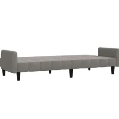 vidaXL Slaapbank met armleuningen en Klik-klak - Lichtgrijs fluweel - 220 cm