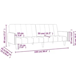 vidaXL Slaapbank met armleuningen en Klik-klak - Donkergroen fluweel - 220 cm