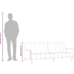 vidaXL Slaapbank met armleuningen en Klik-klak - Roze fluweel - 220 cm