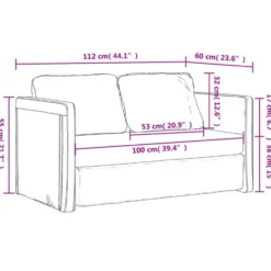 vidaXL Slaapbank 2-zits inklapbaar met kussens - Zwart kunstleer - 112 cm