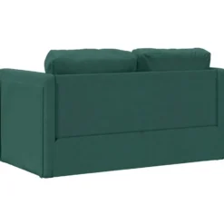 vidaXL Slaapbank 2-zits inklapbaar met kussens - Donkergroen stof - 112 cm