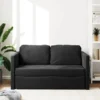 vidaXL Slaapbank 2-zits inklapbaar met kussens - Zwart fluweel - 122 cm