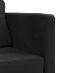 vidaXL Slaapbank 2-zits inklapbaar met kussens - Zwart fluweel - 122 cm