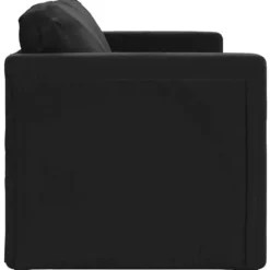 vidaXL Slaapbank 2-zits inklapbaar met kussens - Zwart fluweel - 122 cm