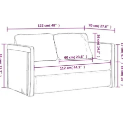 vidaXL Slaapbank 2-zits inklapbaar met kussens - Zwart fluweel - 122 cm