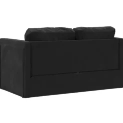 vidaXL Slaapbank 2-zits inklapbaar met kussens - Zwart fluweel - 122 cm