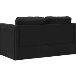 vidaXL Slaapbank 2-zits inklapbaar met kussens - Zwart stof - 112 cm