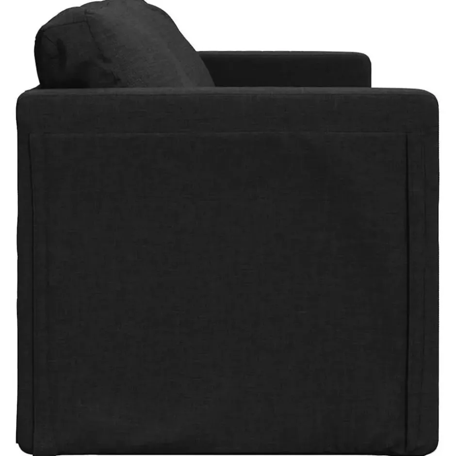 vidaXL Slaapbank 2-zits inklapbaar met kussens - Zwart stof - 112 cm