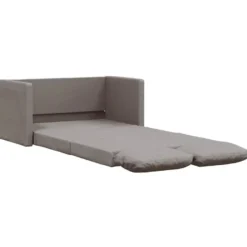 vidaXL Slaapbank 2-zits inklapbaar met kussens - Taupe stof - 112 cm