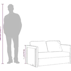 vidaXL Slaapbank 2-zits inklapbaar met kussens - Taupe stof - 112 cm