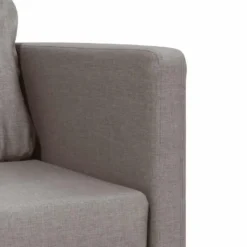 vidaXL Slaapbank 2-zits inklapbaar met kussens - Taupe stof - 112 cm