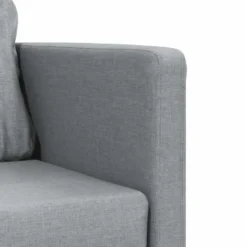 vidaXL Slaapbank 2-zits inklapbaar met kussens - Lichtgrijs stof - 112 cm