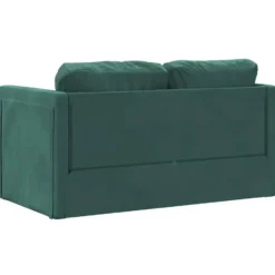 vidaXL Slaapbank 2-zits inklapbaar met kussens - Donkergroen fluweel - 122 cm