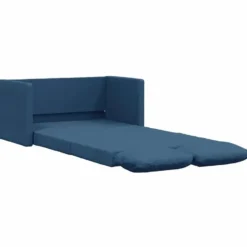 vidaXL Slaapbank 2-zits inklapbaar met kussens - Blauw stof - 112 cm