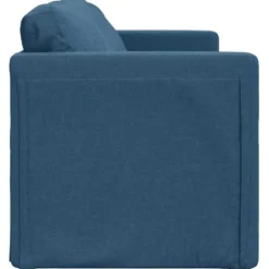 vidaXL Slaapbank 2-zits inklapbaar met kussens - Blauw stof - 112 cm