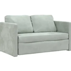 vidaXL Slaapbank 2-zits inklapbaar met kussens - Wijnrood kunstleer - 112 cm