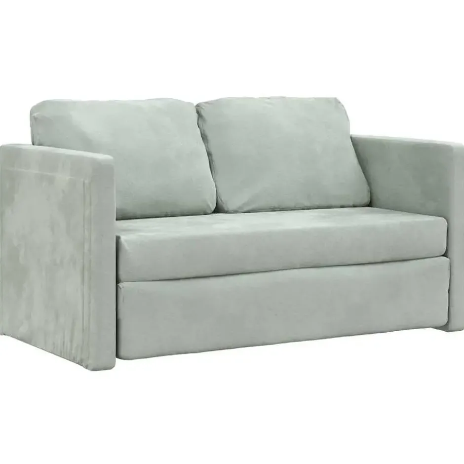 vidaXL Slaapbank 2-zits inklapbaar met kussens - Wijnrood kunstleer - 112 cm