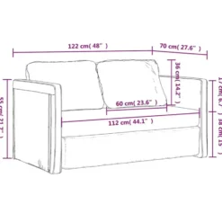 vidaXL Slaapbank 2-zits inklapbaar met kussens - Wijnrood kunstleer - 112 cm