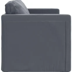 vidaXL Slaapbank 2-zits inklapbaar met kussens - Donkergrijs fluweel - 122 cm