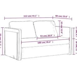 vidaXL Slaapbank 2-zits inklapbaar met kussens - Cappuccino kunstleer - 112 cm