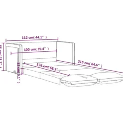 vidaXL Slaapbank 2-zits inklapbaar met kussens - Cappuccino kunstleer - 112 cm