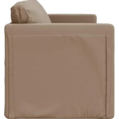 vidaXL Slaapbank 2-zits inklapbaar met kussens - Cappuccino kunstleer - 112 cm