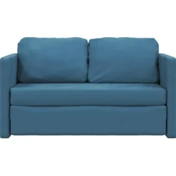 vidaXL Slaapbank 2-zits inklapbaar met kussens - Bluaw fluweel - 122 cm