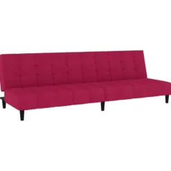 vidaXL Slaapbank 2-zits Klik-klak mechanisme - Wijnrood fluweel - 200 cm