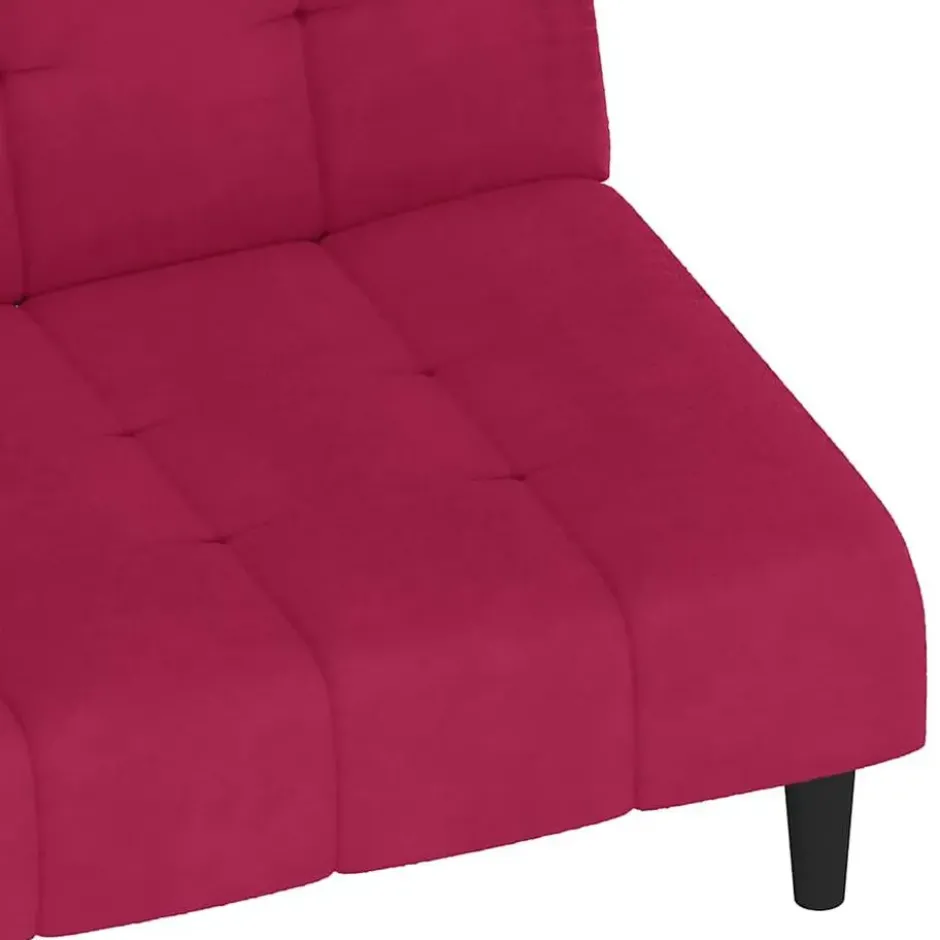 vidaXL Slaapbank 2-zits Klik-klak mechanisme - Wijnrood fluweel - 200 cm