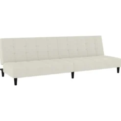 vidaXL Slaapbank 2-zits Klik-klak mechanisme - Crème fluweel - 200 cm