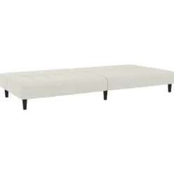 vidaXL Slaapbank 2-zits Klik-klak mechanisme - Crème fluweel - 200 cm