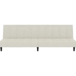 vidaXL Slaapbank 2-zits Klik-klak mechanisme - Crème fluweel - 200 cm