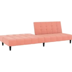 vidaXL Slaapbank 2-zits Klik-klak mechanisme - Roze fluweel - 200 cm