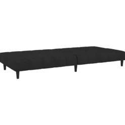 vidaXL Slaapbank 2-zits Klik-klak mechanisme - Zwart fluweel - 200 cm