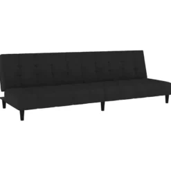 vidaXL Slaapbank 2-zits Klik-klak mechanisme - Zwart fluweel - 200 cm