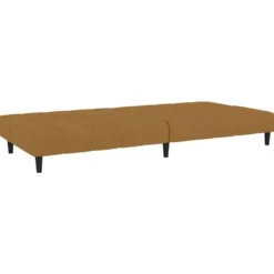vidaXL Slaapbank 2-zits Klik-klak mechanisme - Bruin fluweel - 200 cm