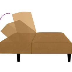 vidaXL Slaapbank 2-zits Klik-klak mechanisme - Bruin fluweel - 200 cm