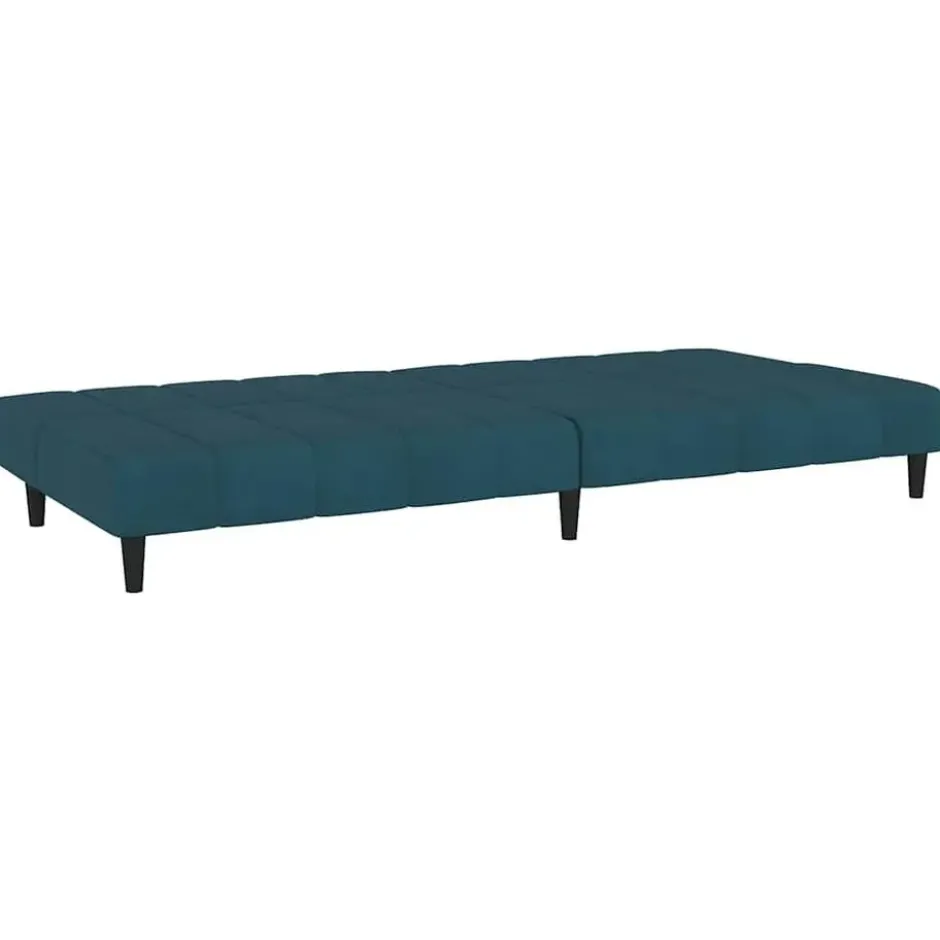 vidaXL Slaapbank 2-zits Klik-klak mechanisme - Blauw fluweel - 200 cm