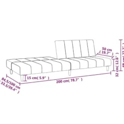 vidaXL Slaapbank 2-zits Klik-klak mechanisme - Blauw fluweel - 200 cm