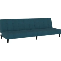 vidaXL Slaapbank 2-zits Klik-klak mechanisme - Blauw fluweel - 200 cm